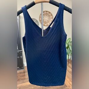 NWOT Elie Tahari Navy Blue Sweater Knit Tank Top Size XS